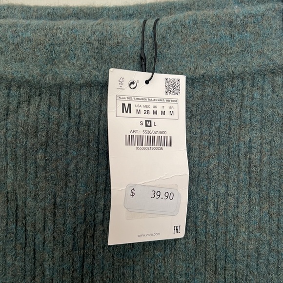Zara Green Knit Skirt - Picture 2 of 3
